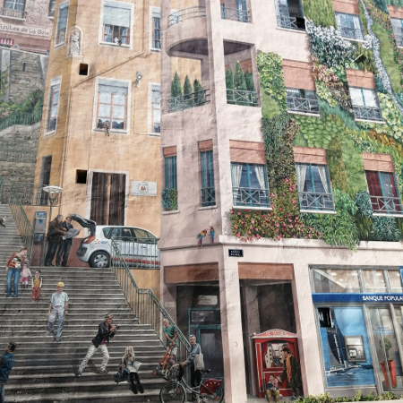Murs peints de Lyon : quartier de la Croix-Rousse